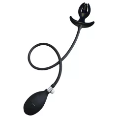   Kangvo - magnetický, nafukovací rýhovaný anální kolík (černý)