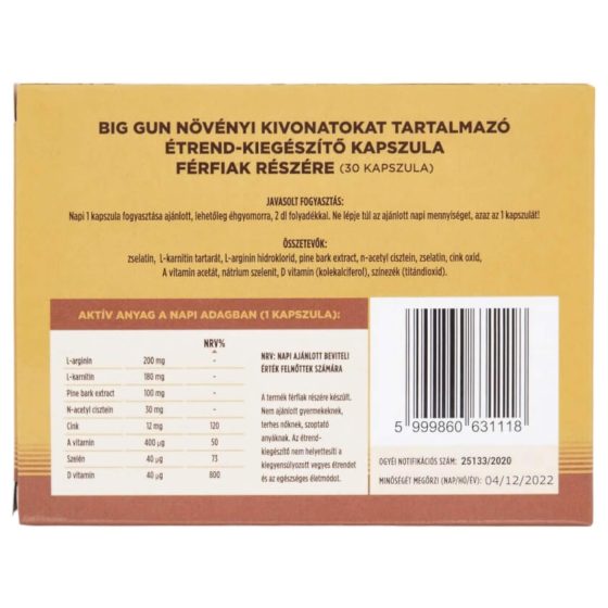 Big Gun - doplněk stravy pro muže - kapsle - 30 ks