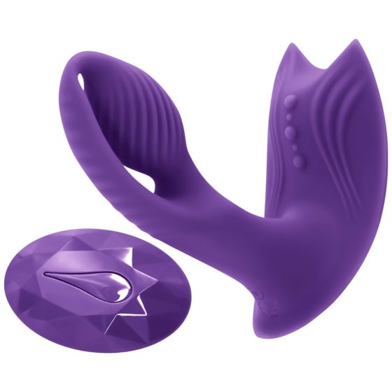 Inya Bump-N-Grind - rádiový a vyhřívaný 2v1 klitorální vibrátor (fialový)