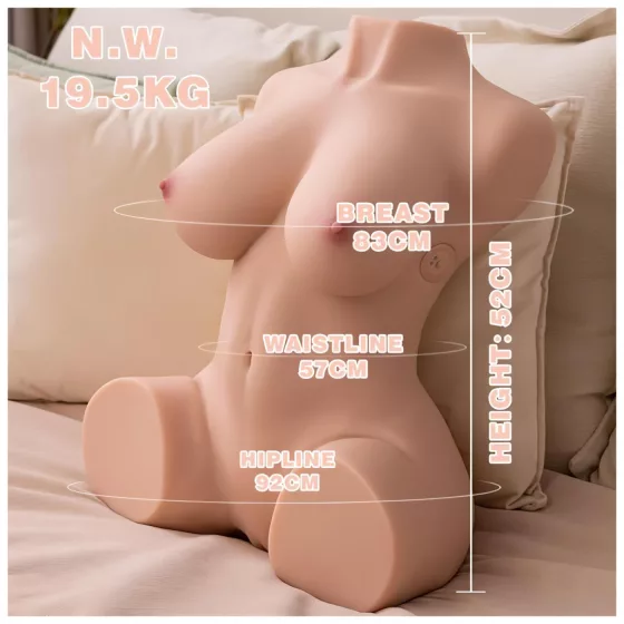 XISE Dania - realistický masturbátor torzo s pohybem - tělová barva
