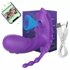   AlvUp - nositelný, aplikací řízený nasazovací vibrátor (fialový)