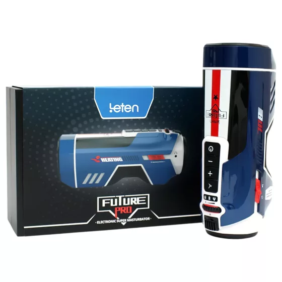 Leten SM Future Pro - síťový tlačný, svěrací a vyhřívaný masturbátor (modrý)