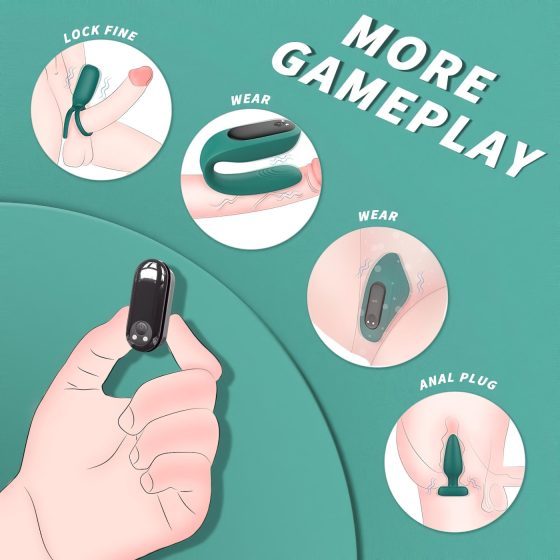 Sex HD - vibrační sada 4 díly s dálkovým ovládáním, akumulátorová - zelená