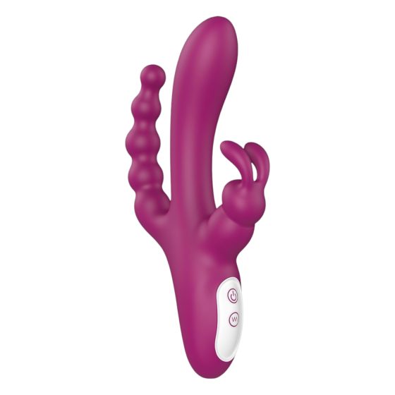 Sex HD Joker - dobíjecí, vodotěsný tříramenný vibrátor (fialový)