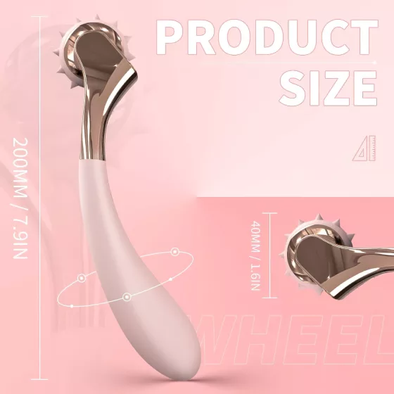 Sex HD - akumulátorový, odolný proti stříkající vodě vibrátor s kolečkem na dráždění (růžový)