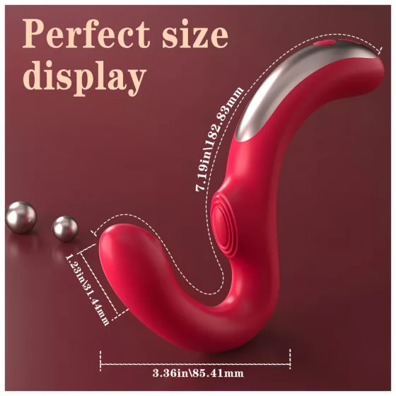 SEX HD Genie - vibrátor na G-bod a klitoris - červený