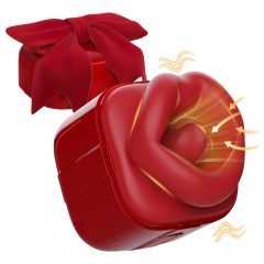   SEX HD Lovely Kiss - vibrátor s lízáním a sáním - červený