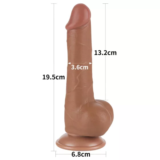 Lovetoy - realistický dildo s varlaty - dvouvrstvý - 19,5 cm - tělová