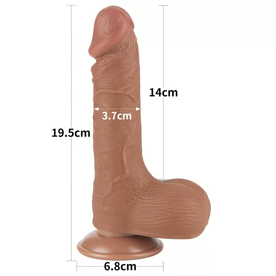 Lovetoy - dildo s varlaty - dvouvrstvý, pohyblivá pokožka