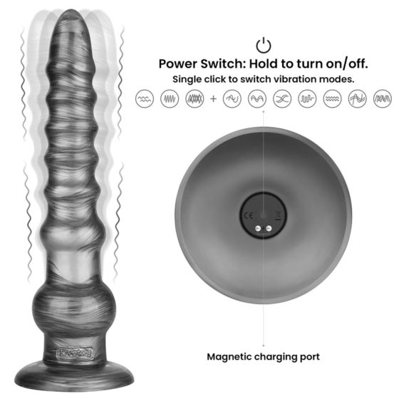 Lovetoy Královská Velikost - extra velký vibrátor - 32 cm (šedý)