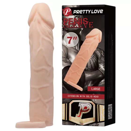 Pretty Love - návlek na penis s kroužkem - tělová barva