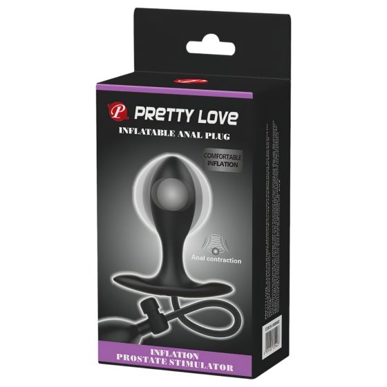 Pretty Love - nafukovací anální expandér s vnitřní kuličkou (černý)