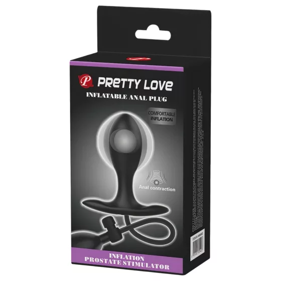 Pretty Love - nafukovací anální kolík s vnitřní kuličkou - černý