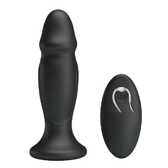 MR. PLAY - akumulátorový, rádiem ovládaný anální vibrátor (černý)