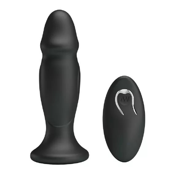 MR. PLAY - anální vibrátor s dálkovým ovládáním - akumulátorový - černý