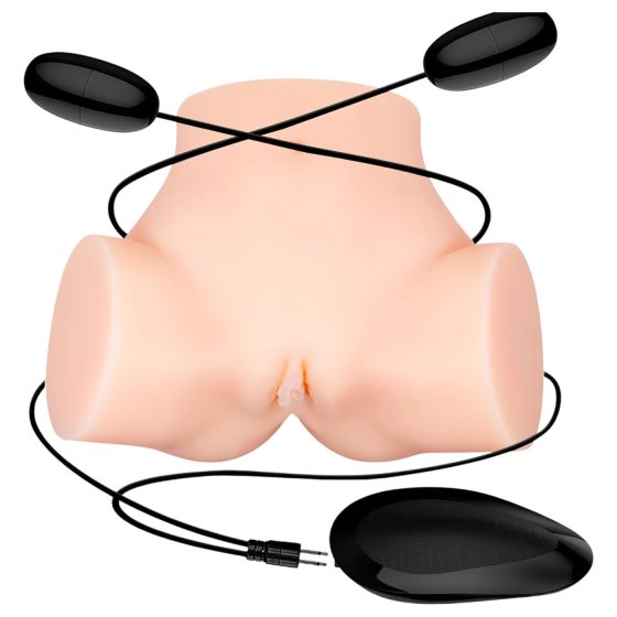 Crazy Bull - realistický vibrační masturbátor zadeček - tělová barva