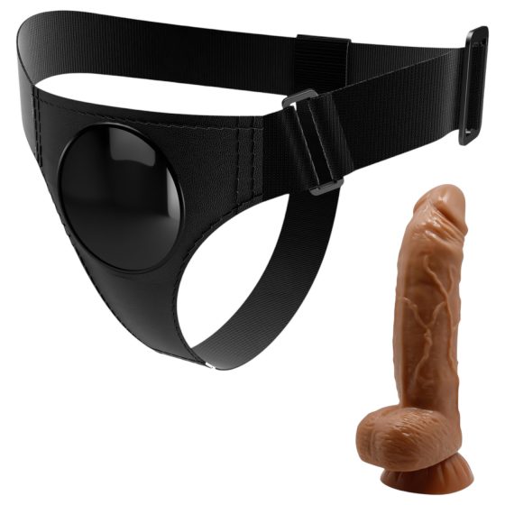 Postroj Pretty Love - univerzální dildo spodní část - 17 cm (černá)