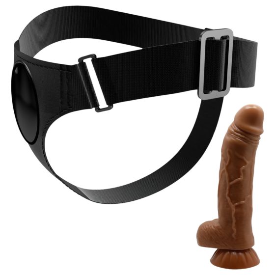 Postroj Pretty Love - univerzální dildo spodní část - 17 cm (černá)