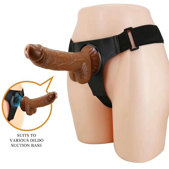 Postroj Pretty Love - univerzální dildo spodní část - 17 cm (černá)