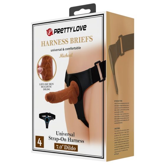 Postroj Pretty Love - univerzální dildo spodní část - 17 cm (černá)