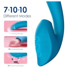   Vibeconnect - vodotěsný vibrátor bodu G a stimulátor klitorisu (modrý)