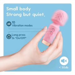   Vibeconnect - akumulátorový, vodotěsný mini masážní vibrátor (růžový)