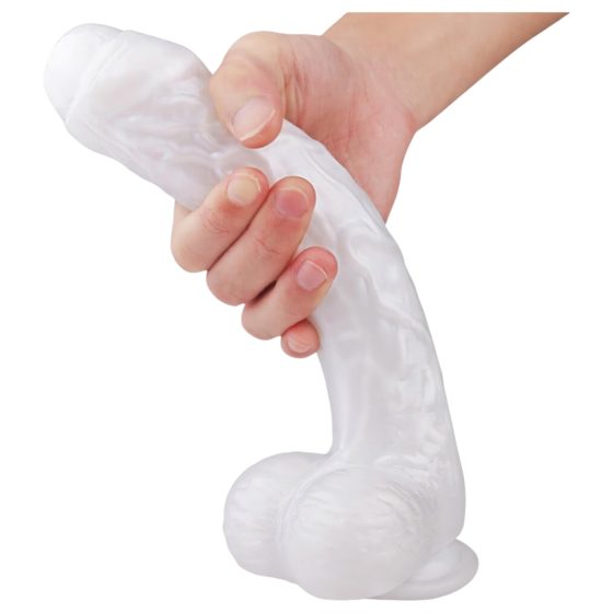 Sex HD Martin - realistické dildo s přísavkou a varlaty (bílé)