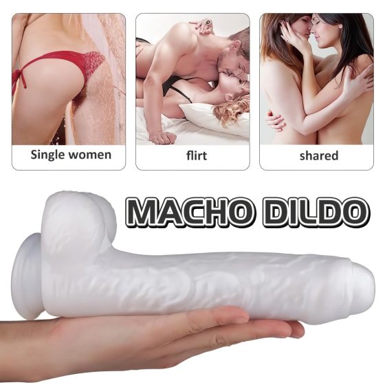 Sex HD Martin - realistické dildo s přísavkou a varlaty (bílé)