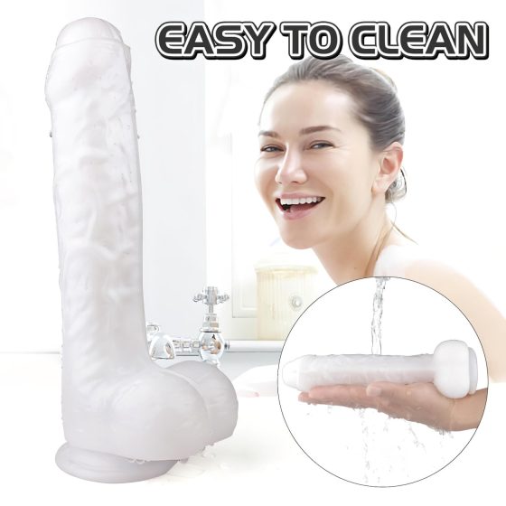 Sex HD Martin - realistické dildo s přísavkou a varlaty (bílé)