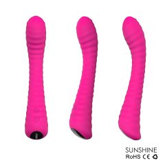   Sex HD Sunshine - akumulátorový, rýhovaný G-bod vibrátor (růžový)