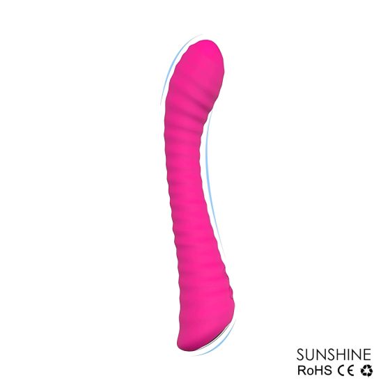Sex HD Sunshine - akumulátorový, rýhovaný G-bod vibrátor (růžový)