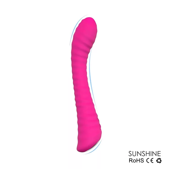Sex HD Sunshine - vibrátor na G-bod s drážkami - dobíjecí - růžový