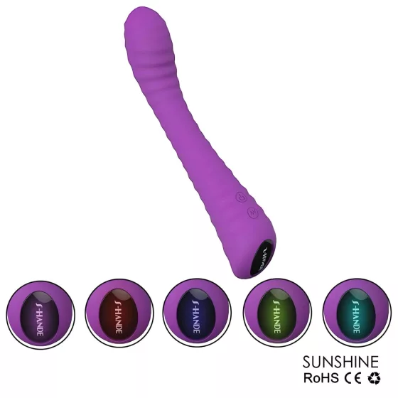 Sex HD Sunshine - akumulátorový, rýhovaný G‑bodový vibrátor (fialový)