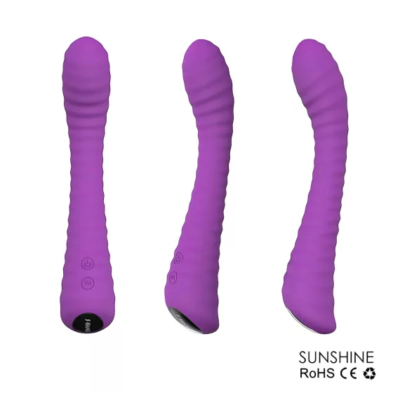 Sex HD Sunshine - akumulátorový, rýhovaný G‑bodový vibrátor (fialový)