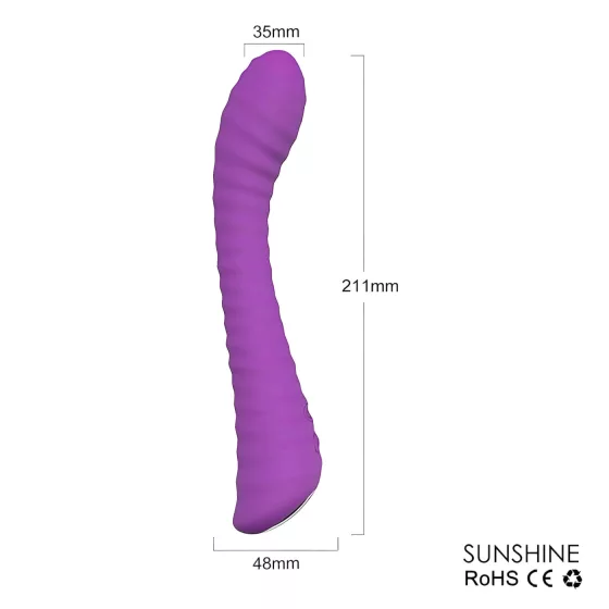 Sex HD Sunshine - akumulátorový, rýhovaný G‑bodový vibrátor (fialový)