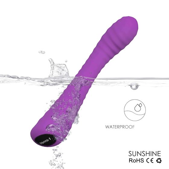 Sex HD Sunshine - akumulátorový, drážkovaný vibrátor na bod G (fialový)