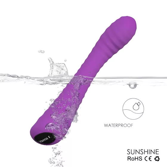 Sex HD Sunshine - akumulátorový, rýhovaný G‑bodový vibrátor (fialový)