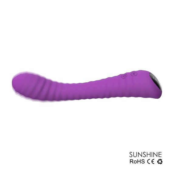 Sex HD Sunshine - akumulátorový, drážkovaný vibrátor na bod G (fialový)