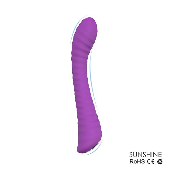 Sex HD Sunshine - akumulátorový, drážkovaný vibrátor na bod G (fialový)