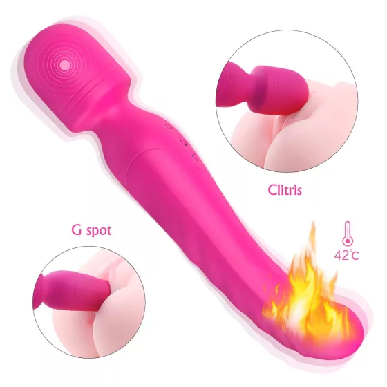 Sex HD Iris - masážní vibrátor se 2 motory a ohřevem - růžový