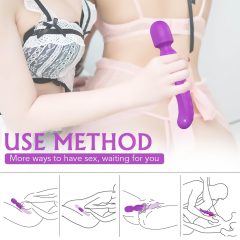   Sex HD Iris - akumulátorový, 2motorový vyhřívaný masážní vibrátor (fialový)