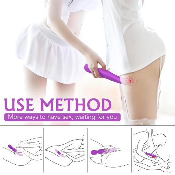 Sex HD Iris - akumulátorový, 2motorový vyhřívaný masážní vibrátor (fialový)
