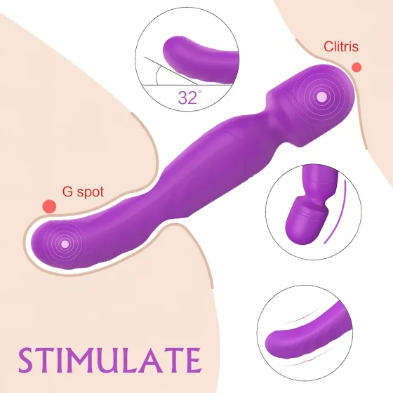 Sex HD Iris - vibrační masážní pomůcka s ohřevem, 2 motory - fialová