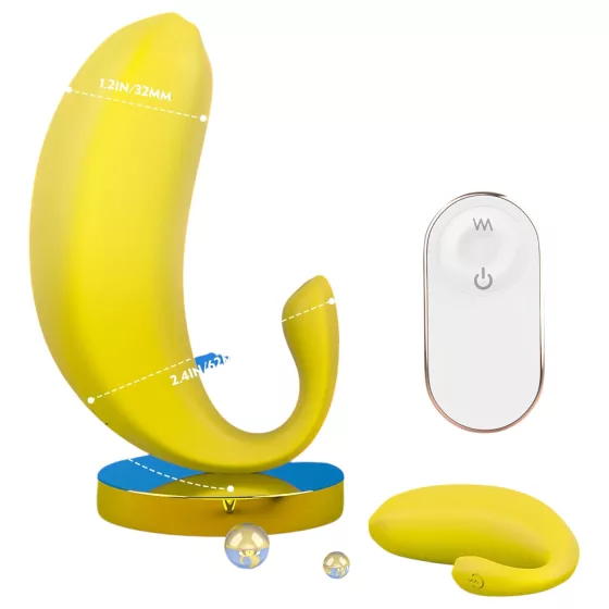 Sex HD - vibrační vajíčko ve tvaru banánu - chytré ovládání - žluté