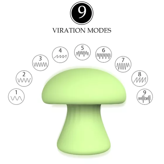 / Magic Mushroom - akumulátorový vibrátor na obličej (zelený)