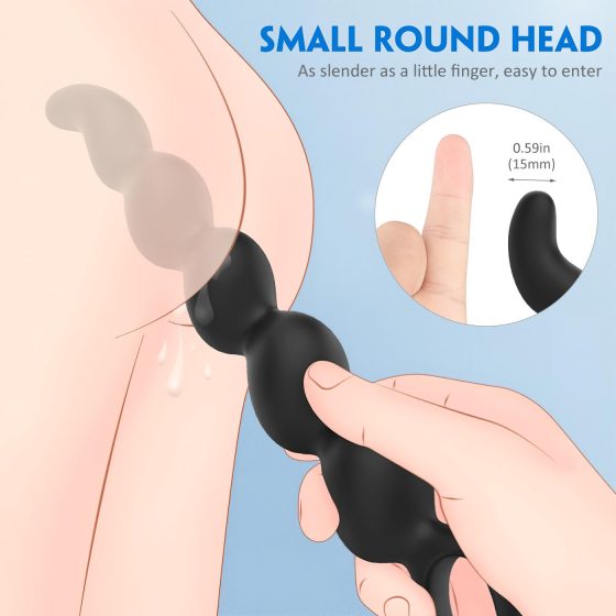 Sex HD Steven - anální dildo s perlami (černé)