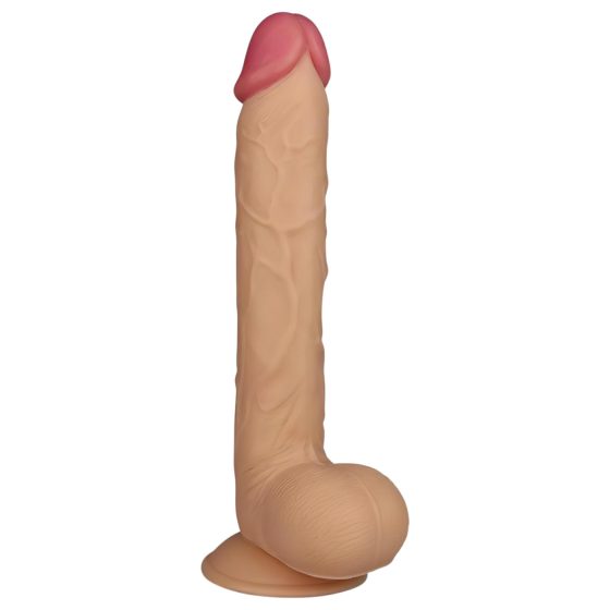Lovetoy King-Sized - přísavkové, realistické dildo s varlaty - 25 cm (přírodní)