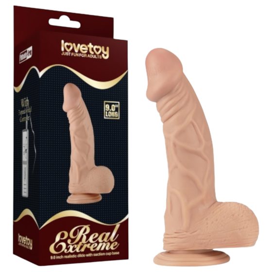 Lovetoy Real Extreme - přísavkový dildo - 23cm (přírodní)
