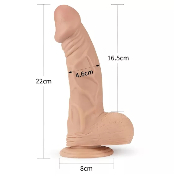 Lovetoy Real Extreme - dildo s přísavkou - 23 cm (přírodní)