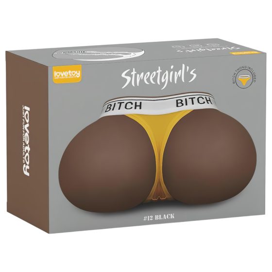 Lovetoy Streetgirl's 12 - umělá vagína torzo s tangy (tmavě přírodní)